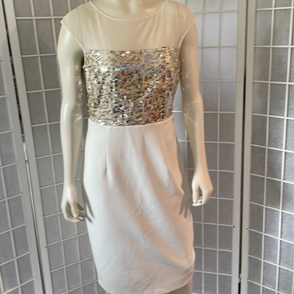 Wedding Ready Cream & Sequin Dress Sz 6